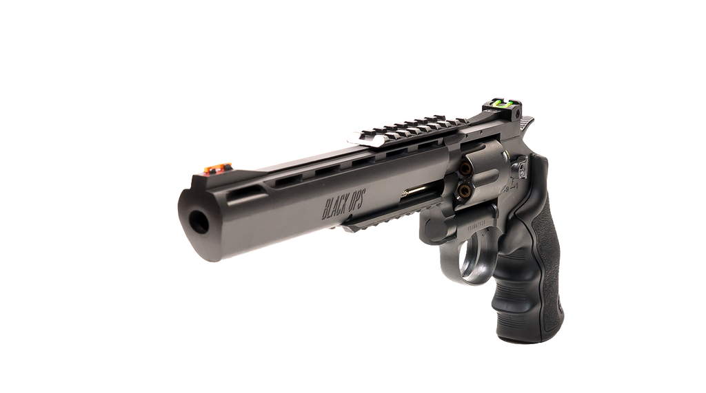 Black Ops Exterminator 8" Full Metal Revolver - Gun Metal Finish - Pellet Cartridges Available