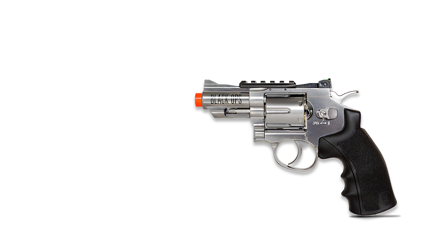 Chrome Airsoft Revolver 2.5 - Black Ops Exterminator - Black Ops USA