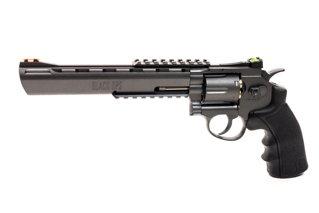 Black Ops Exterminator 8" Full Metal Revolver - Gun Metal Finish - Pellet Cartridges Available