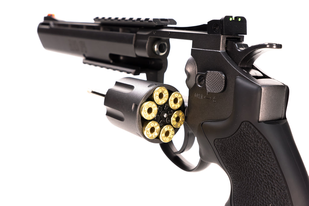 Black Ops Exterminator 8" Full Metal Revolver - Gun Metal Finish - Pellet Cartridges Available