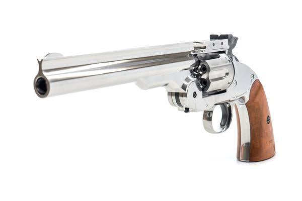 Barra Airguns Schofield No. 3 Revolver - .177 CO2 Full Metal Airgun Pistol - Chrome Finish