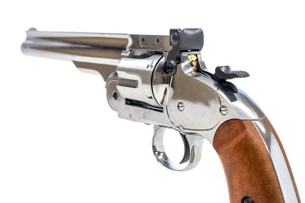 Barra Airguns Schofield No. 3 Revolver - .177 CO2 Full Metal Airgun Pistol - Chrome Finish