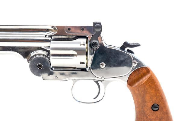 Barra Airguns Schofield No. 3 Revolver - .177 CO2 Full Metal Airgun Pistol - Chrome Finish